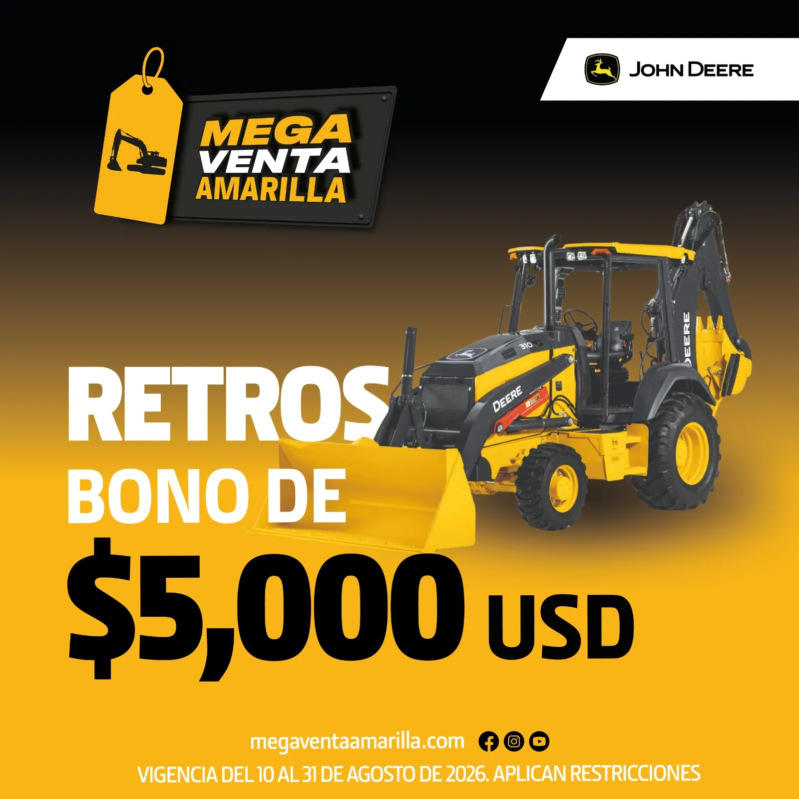 Bono de descuento en Retroexcavadoras